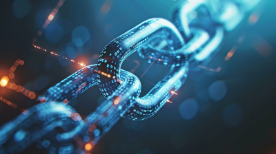Cadena digital conectada simbolizando redes seguras y el futuro de la conectividad empresarial.